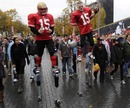 Fans on stilts in honour of 49ers' Michael Crabtree