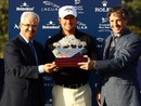 Graeme McDowell is presented with the Valderrama Masters trophy
