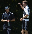 Stuart Broad has a chat with Andy Flower