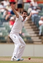James Anderson launches an unsuccessful appeal for lbw