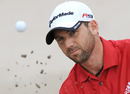 Sergio Garcia plays from a bunker