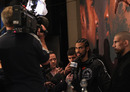 David Haye talks to the media during a press conference 