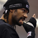 David Haye pulls the tape from his hands