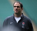 Martin Johnson looks on during the England training session