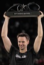 Robin Soderling lifts the Paris Masters trophy