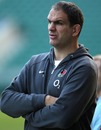 Martin Johnson looks on from the sidelines