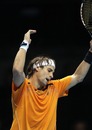 David Ferrer reacts to a missed shot