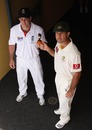 Andrew Strauss and Ricky Ponting with a replica Ashes urn