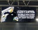 Dan Carter's historic early penalty is acknowledged on the big screen
