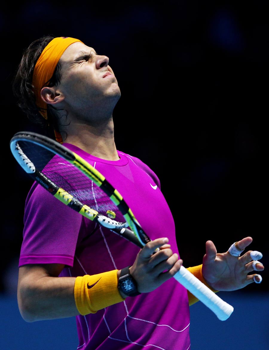 Rafael Nadal shows his frustration