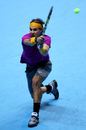 Rafael Nadal lunges at a return