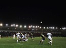 Harlequins and Leeds contest a lineout