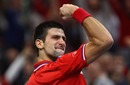 Novak Djokovic pumps his fist