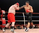 Canterbury's Sonny Bill Williams lands a punch during his second pro boxing match