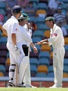 Ricky Ponting argues with Aleem Dar have a catch was ruled not out