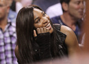 Serena Williams takes in the action