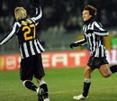 Nicolo Giannetti celebrates scoring his first goal for Juventus