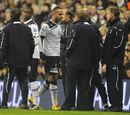 Younes Kaboul leaves the field after being sent off