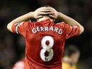 Steven Gerrard reacts at the final whistle at Anfield