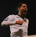 Clint Dempsey celebrates putting Fulham 2-0 ahead