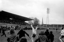Goalscorer Ronnie Radford is pursued by Hereford fans