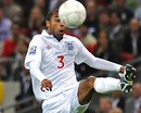 Ashley Cole attempts to control the ball
