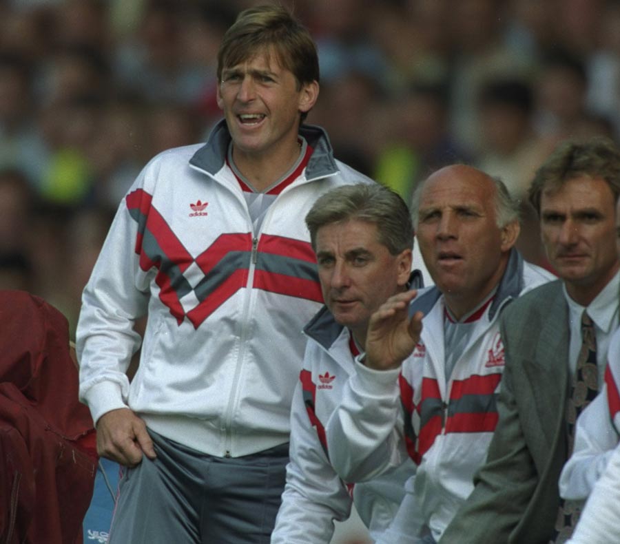 Kenny Dalglish watches from the sidelines