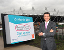 Sebastien Coe stands outside the London Olympics 2012 stadium as further ticket details are announced