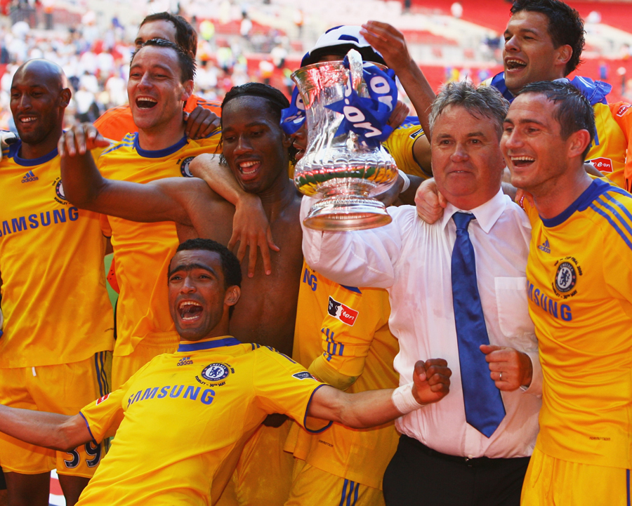 Chelsea celebrate winning the FA Cup in 2009