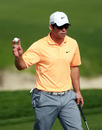 Paul Casey acknowledges the crowd after making a putt