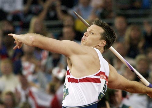 Steve Backley during the Men's Javelin final at the 2002 Commonwealth Games 