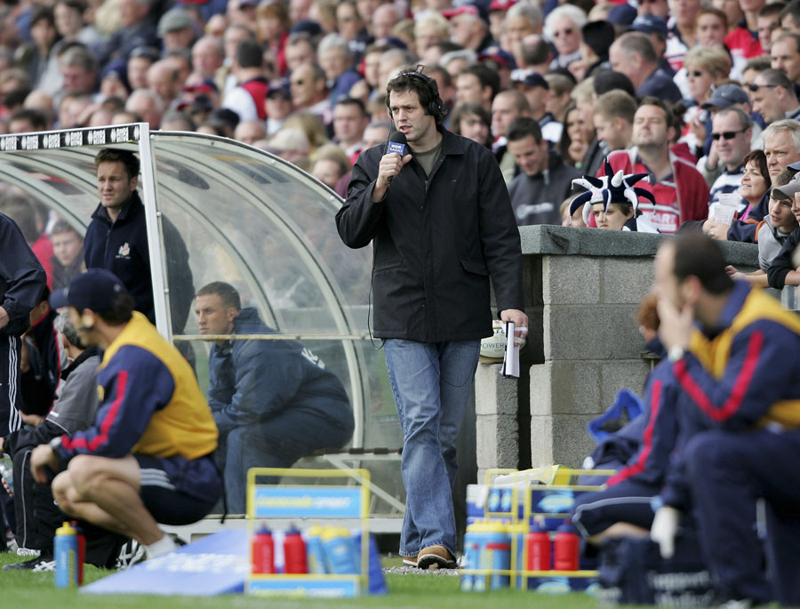 Martin Bayfield prowls the touchline