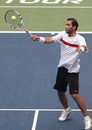 Pete Sampras playing a volley