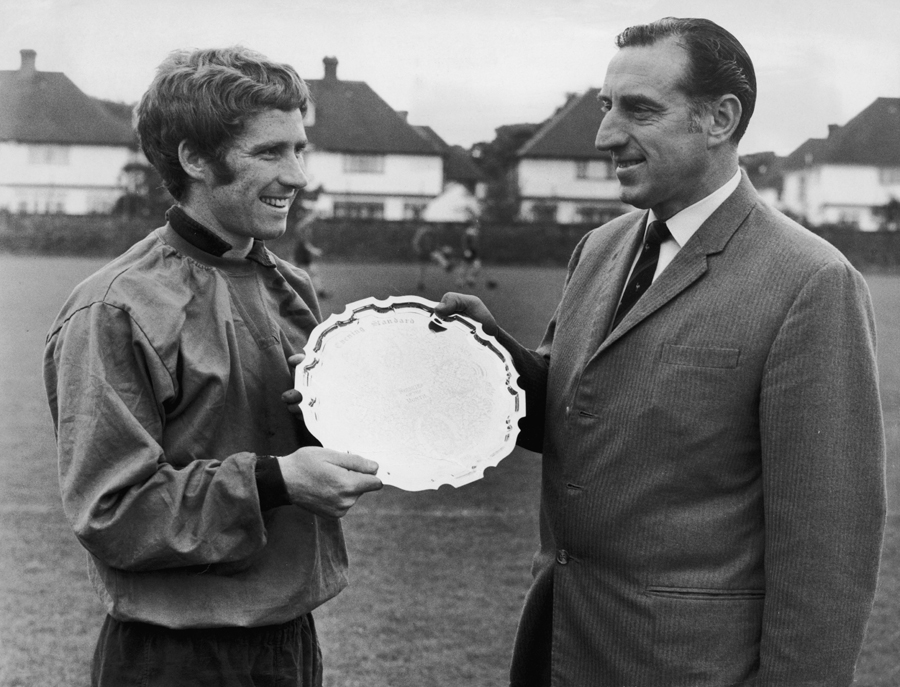 Alan Ball receives the player of the month award