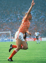 Marco van Basten celebrates a goal