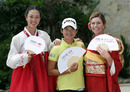 Michelle Wie, Yani Tseng and Paula Creamer grin their way through some promotional work