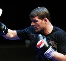Michael Bisping does some glove work