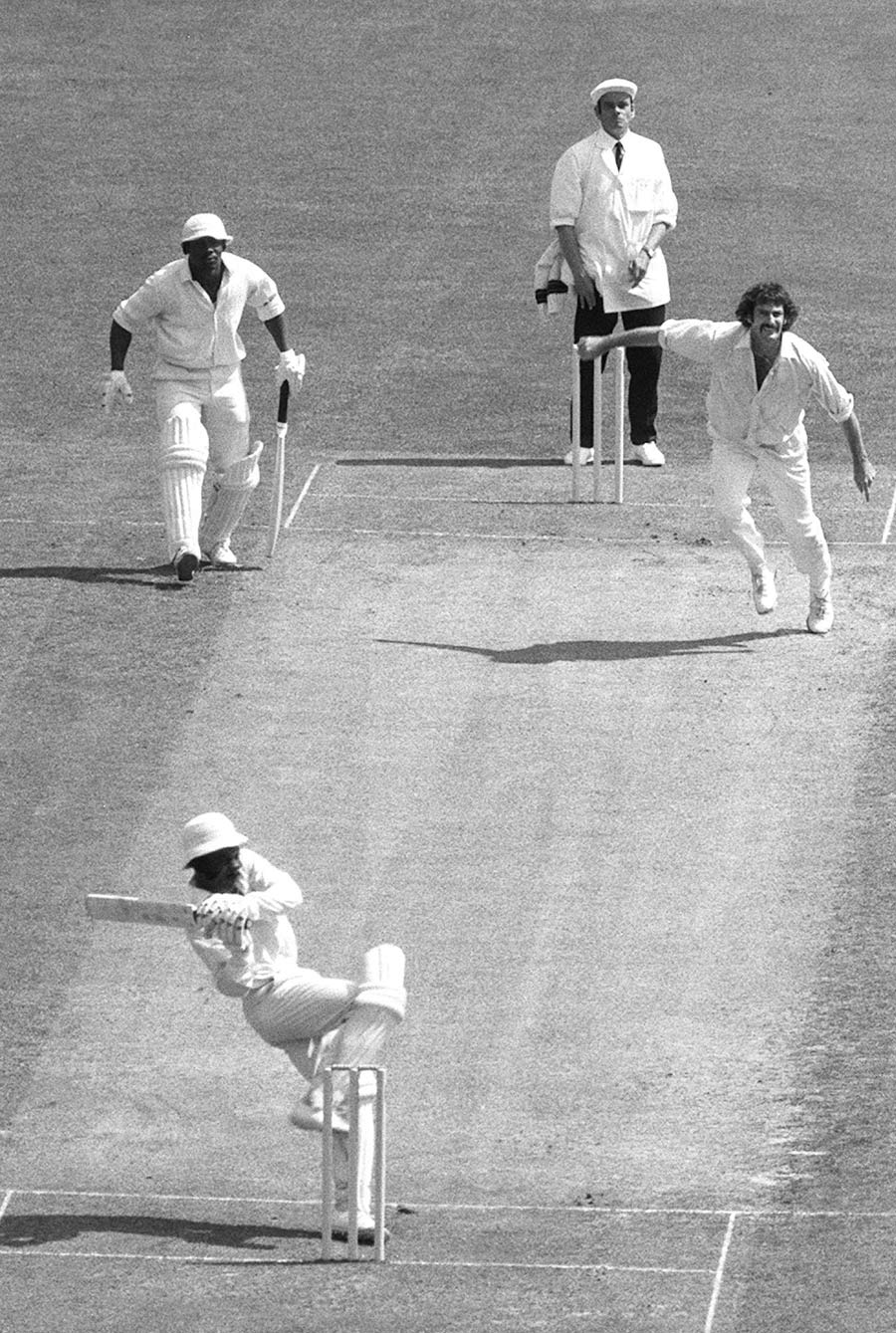 Roy Fredericks hooked Dennis Lillee for six but trod on his stumps