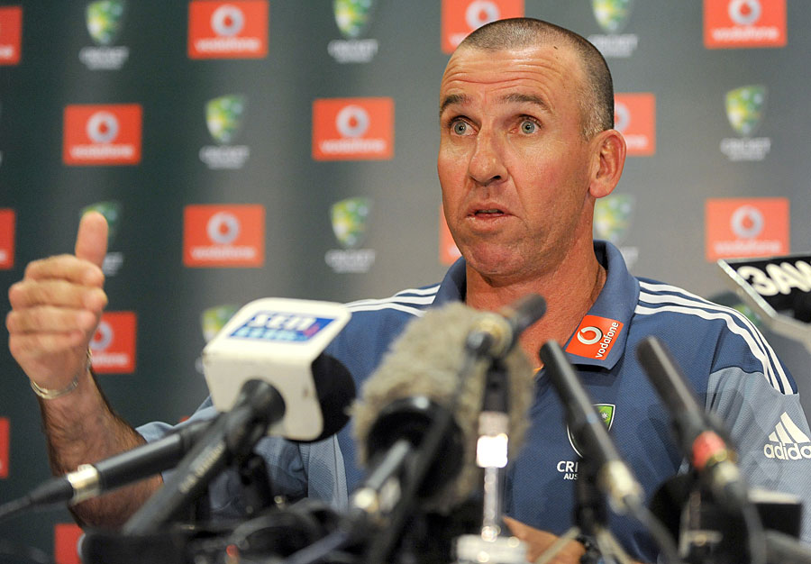 Australia coach Tim Nielsen addresses a press conference in Melbourne