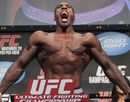 Phil Davis tips the scales at the UFC 123 weigh-in