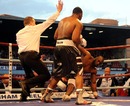 Danny Williams is knocked down by Dereck Chisora
