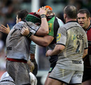 Leicester's Marcos Ayerza and Harlequins' Joe Marler come to blows
