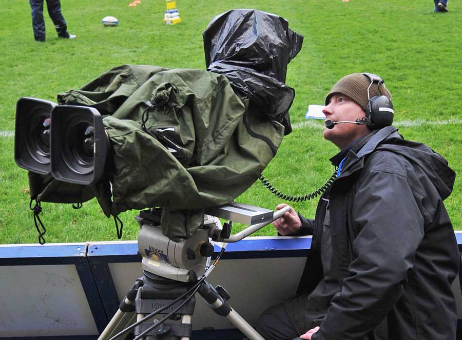 A 3D television camera is used to film a rugby match for the first time
