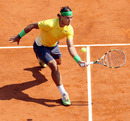 Rafael Nadal plays a drop shot