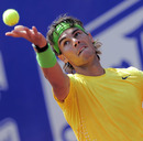 Rafael Nadal prepares to serve