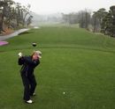 Miguel Angel Jimenez takes aim from the tee