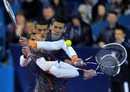 A multi-exposure shot of Novak Djokovic