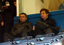 Porto manager Jose Mourinho and assistant Andre Villas Boas watch the match