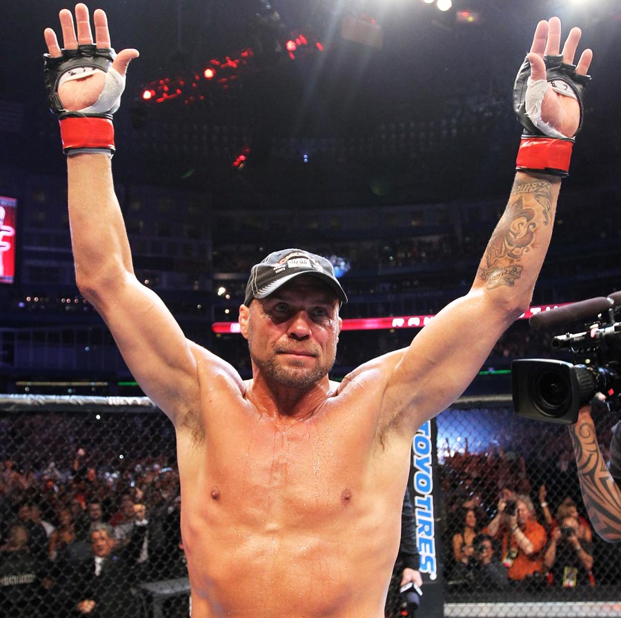 Randy Couture acknowledges the crowd
