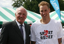 Sir Henry Cooper poses with the Prince William after his Sport Relief run
